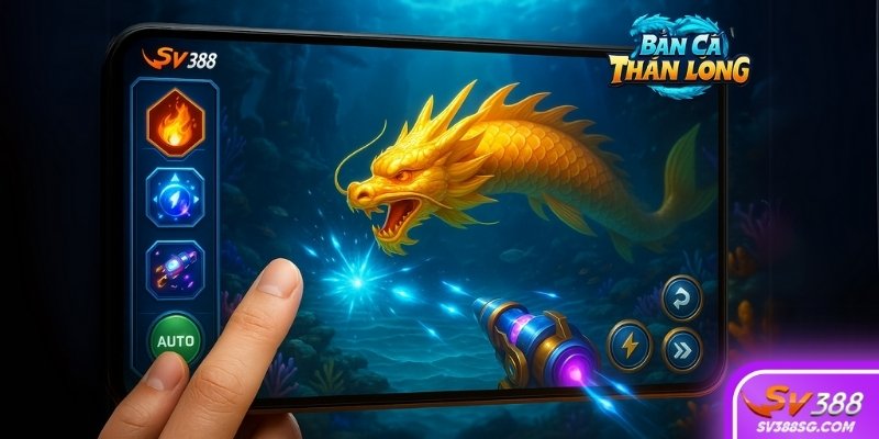 Chọn súng và chế độ bắn tự động trong game Bắn Cá Thần Long
