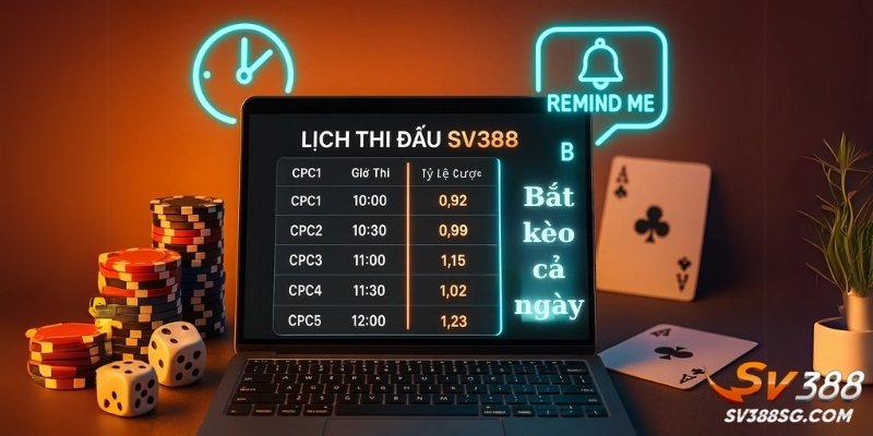 Lịch thi đấu dày đặc từ CPC1 đến CPC5 – SV388 cho anh em bắt kèo suốt ngày không chán.