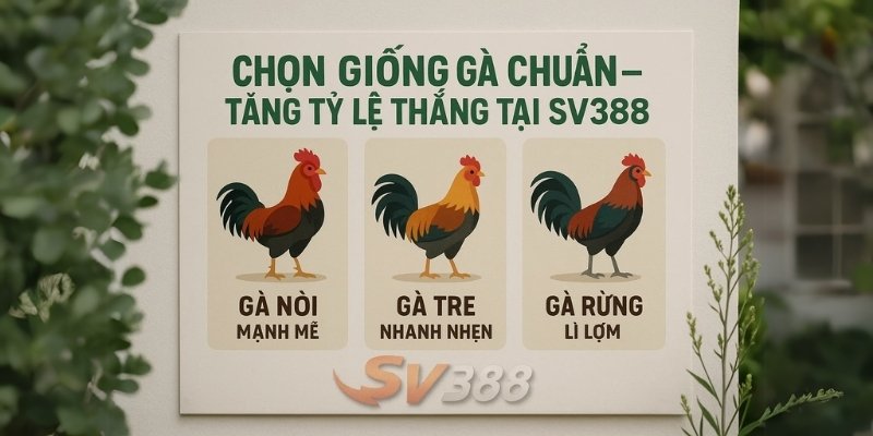 Lựa chọn giống gà phù hợp giúp người chơi SV388 dễ dàng áp dụng mẹo bắt kèo đá gà thắng lớn.